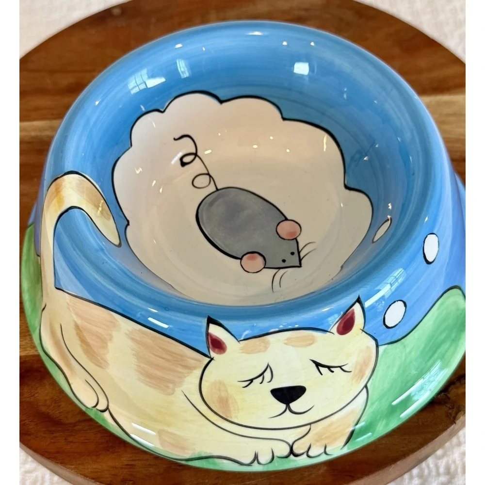 Hausenware Mary Jane Mitchell Ceramic Cat Bowl